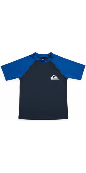 2026 Quiksilver Junior Everyday UPF50 Short Sleeve Rash Vest AQBWR03064 - Dark Navy / Monaco Blue